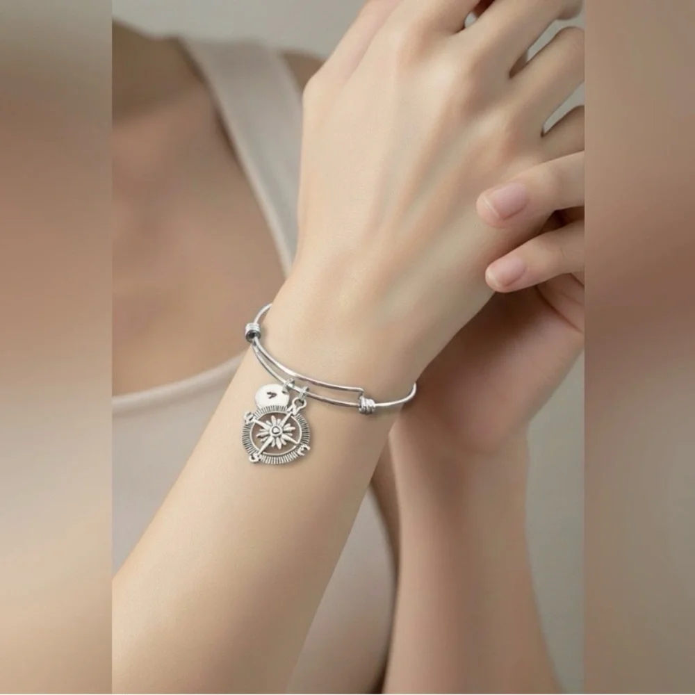 Silver Compass Bracelet